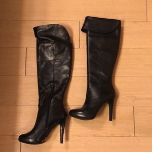 JESSICA SIMPSON JS AUDREY BLACK ALSINA LEATHER BOOTS 9M LEATHER UPPER/LINING